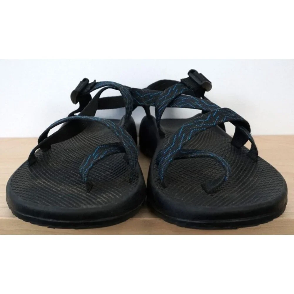 Chaco Mens Blue Black Outdoor Hiking Walking Sandals Size 11